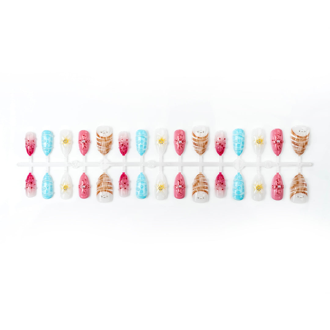 Artistic 3D Floral Press-On Nail Art Stornfield