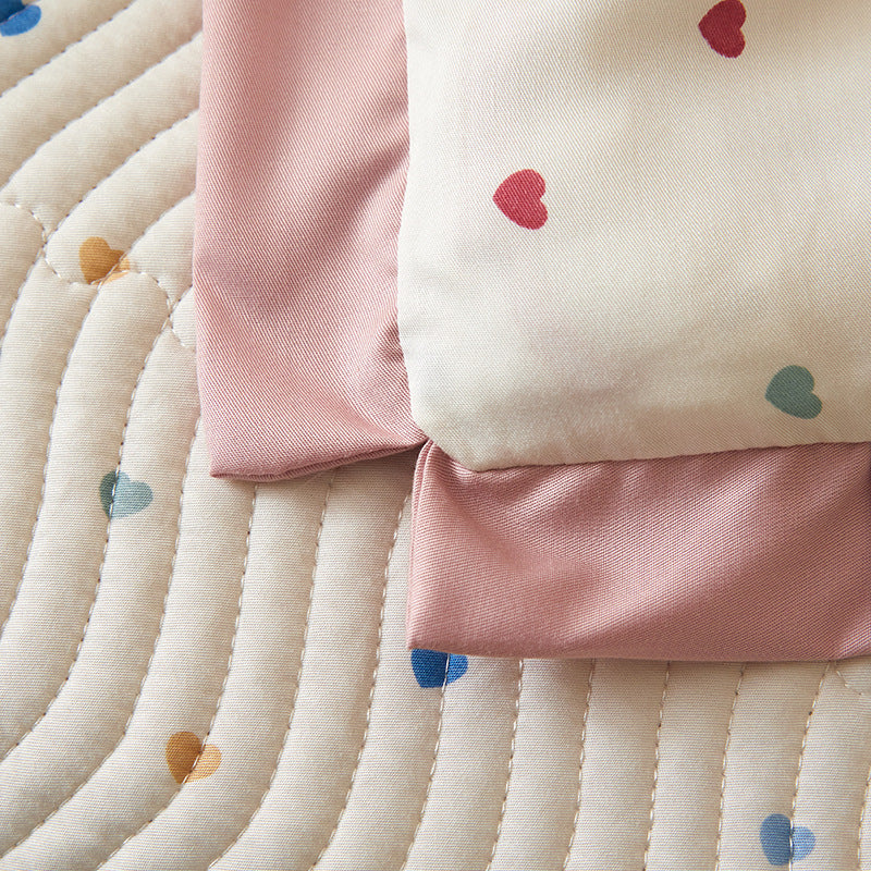 Quilted Floral Cotton Bedspread Set with Reversible Throw and Pillow Shams