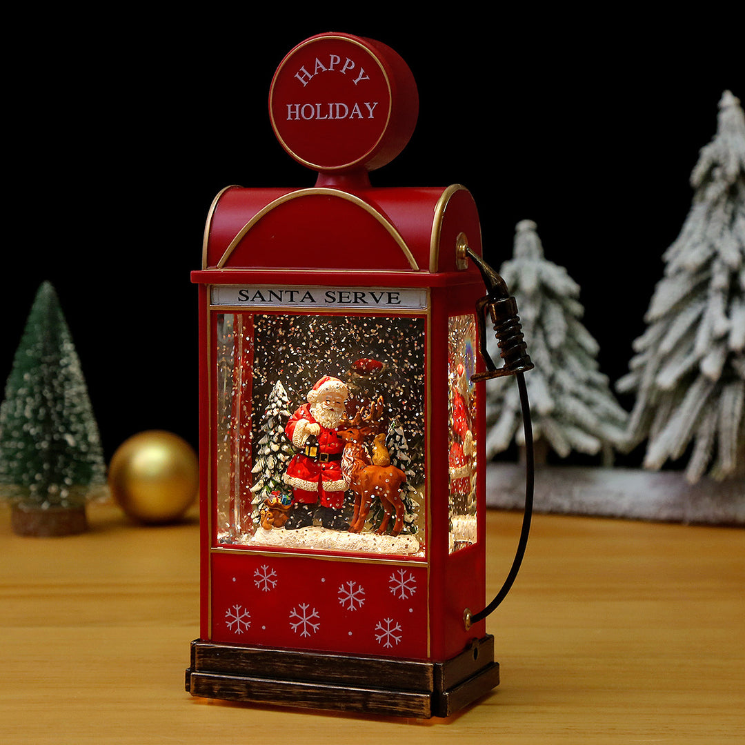 Nostalgic Christmas lantern with moving snowman scene Stornfield