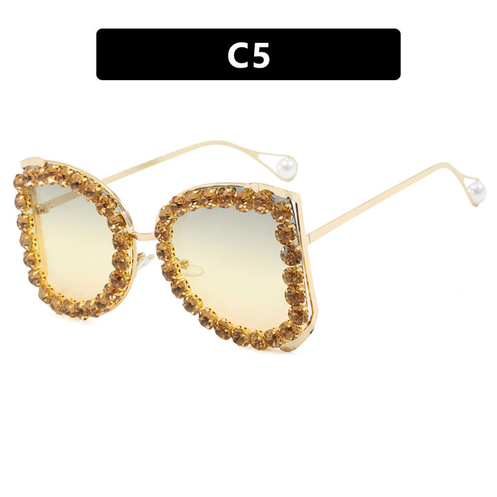 Women's extravagant cat-eye sunglasses with sparkling rhinestone frame Stornfield