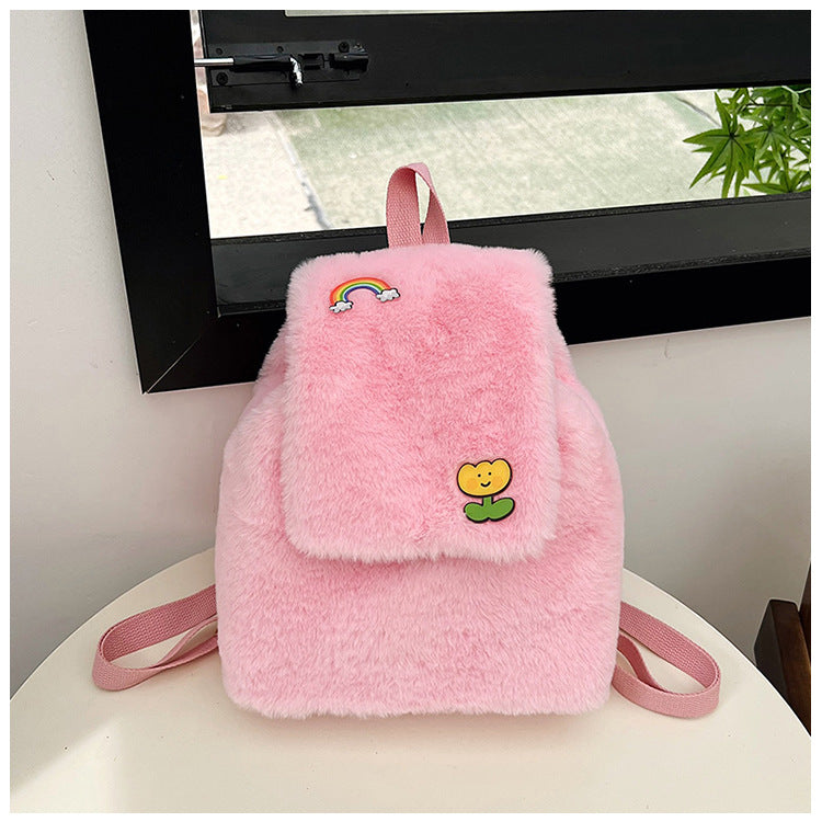 Plush Backpack with Colorful Appliqués Stornfield