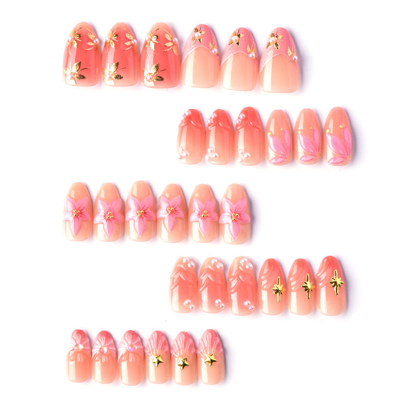 Floral Embellished Press-On Nail Art Stornfield