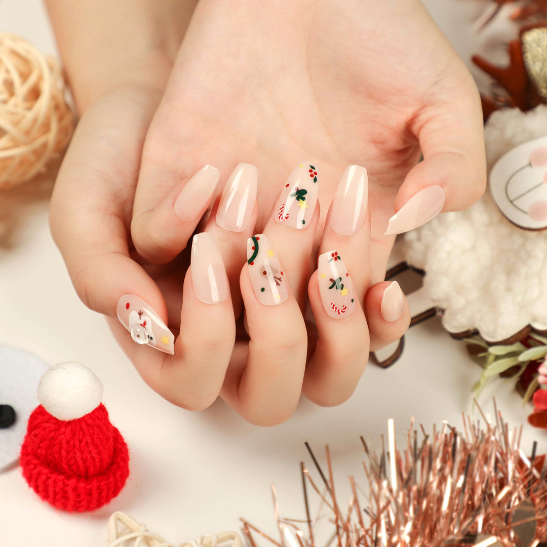 Artistic Gel Nails with Elegant Design and Rhinestone Decorations Stornfield