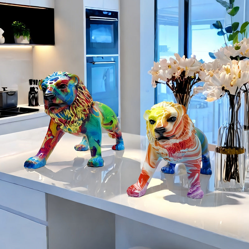 Artistically designed lion figure Stornfield