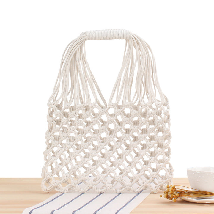 Handmade mesh tote bag with ergonomic carrying handle Stornfield