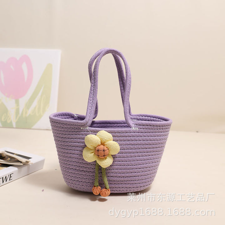 Handcrafted basket bag with floral accents Stornfield