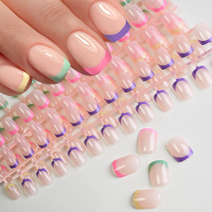 Decorative French Tip Press-On Nail Set Stornfield