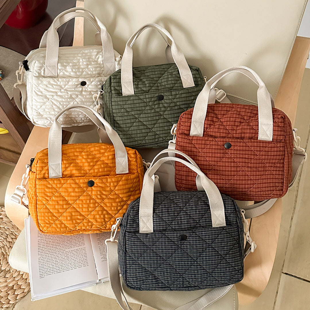 Quilted Multi-Pocket Crossbody Bag