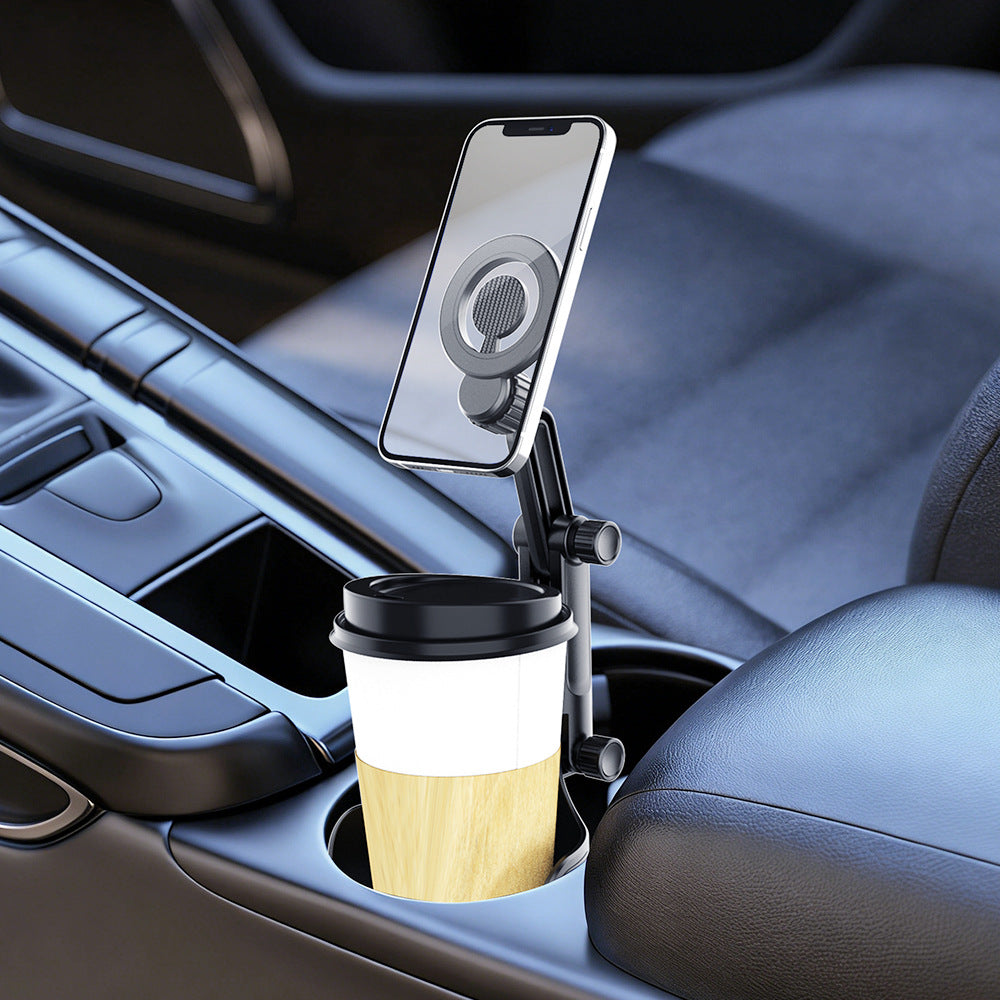 Adjustable car headrest tablet and smartphone holder with telescopic support arm and anti slip cradle Stornfield