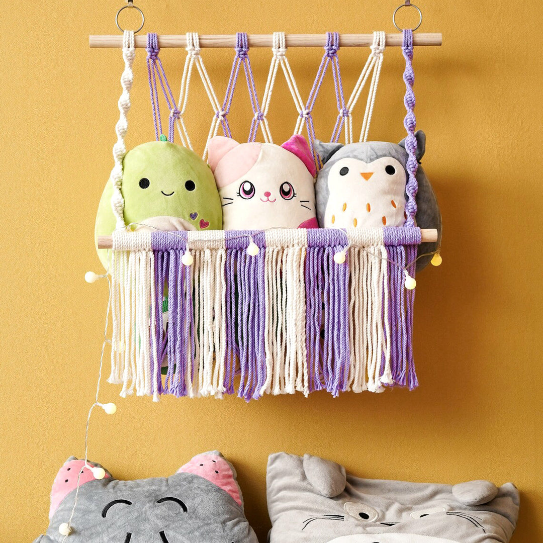 Handwoven wall hanging in boho style