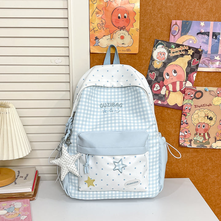 Charming Checked Pattern Backpack Stornfield