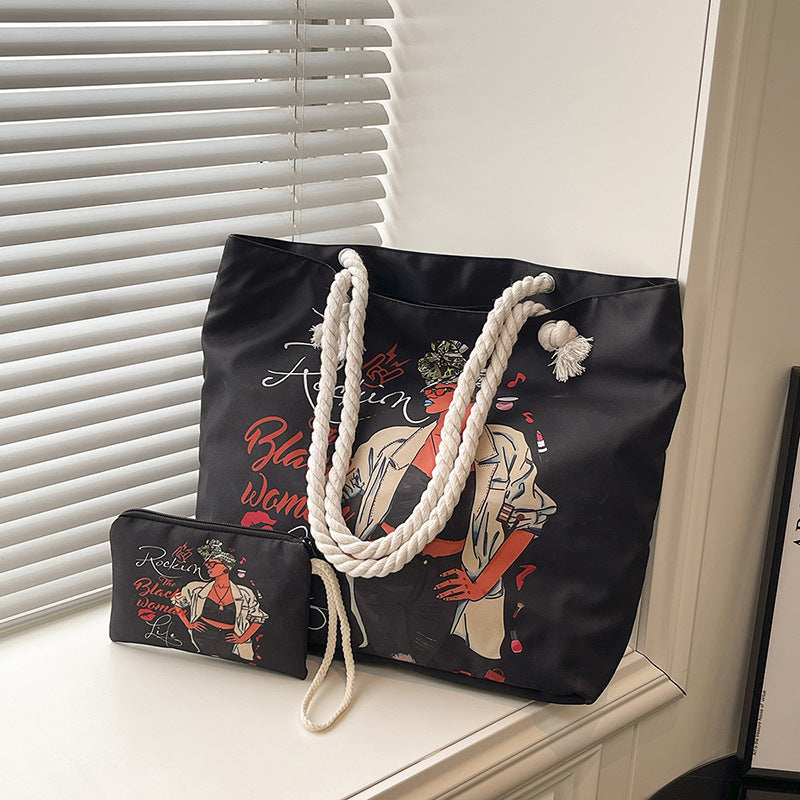 WoStylish Graphic Print Beach Tote Bag Stornfield