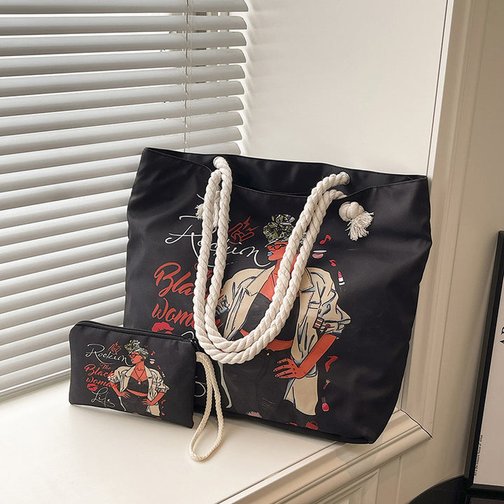 WoStylish Graphic Print Beach Tote Bag Stornfield