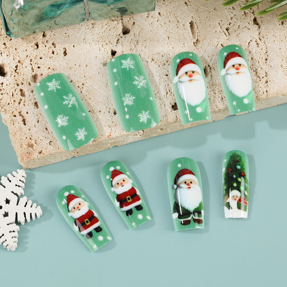 Glittering artificial nails in festive Christmas design Stornfield