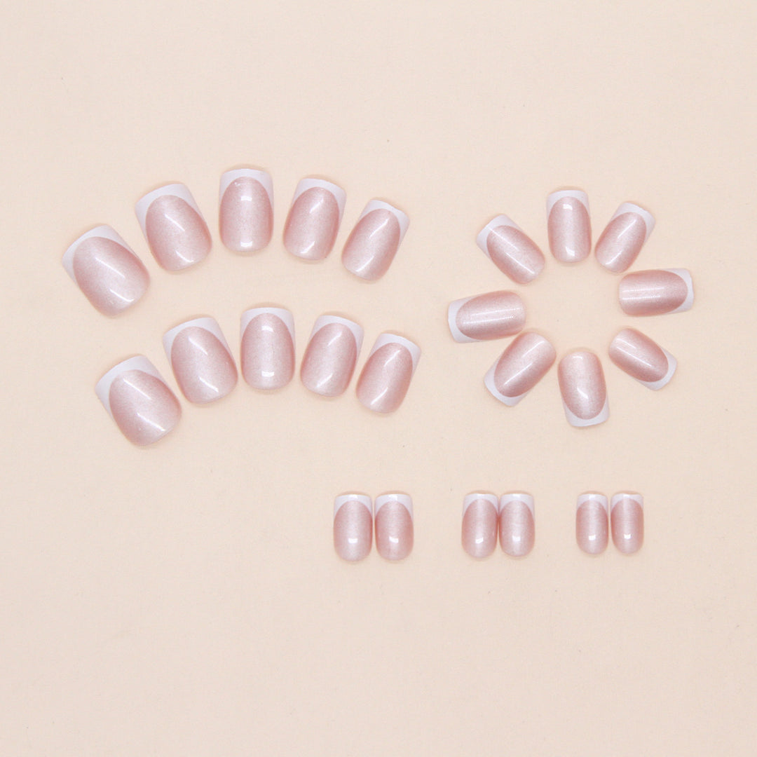 Premium Glossy French Manicure Press-On Nails
