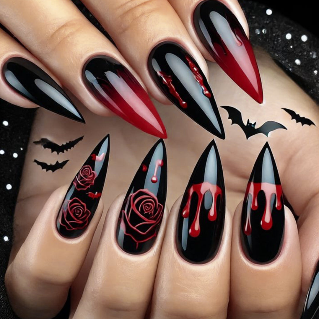 Gothic Horror Themed Nail Art Extensions Stornfield