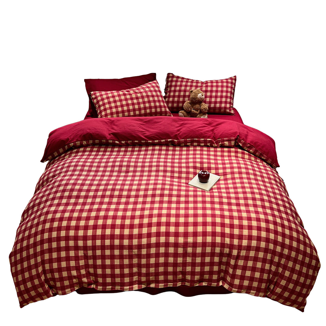 Cozy Checkered Duvet Cover Set