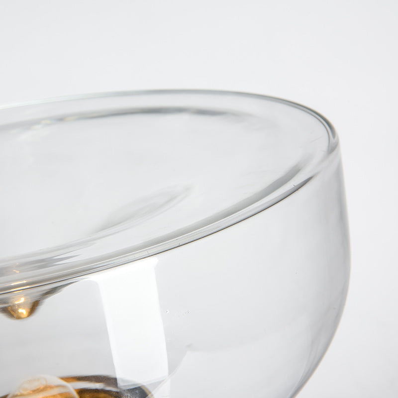 Modern Glass Accent Table Lamp with Gold Base
