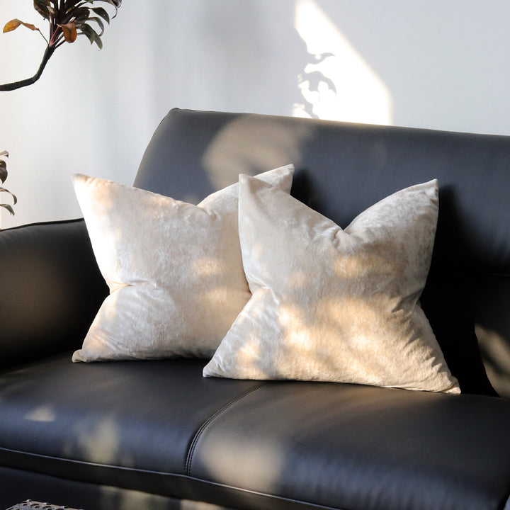Square Crushed Velvet Decorative Throw Pillow Covers with Hidden Zipper