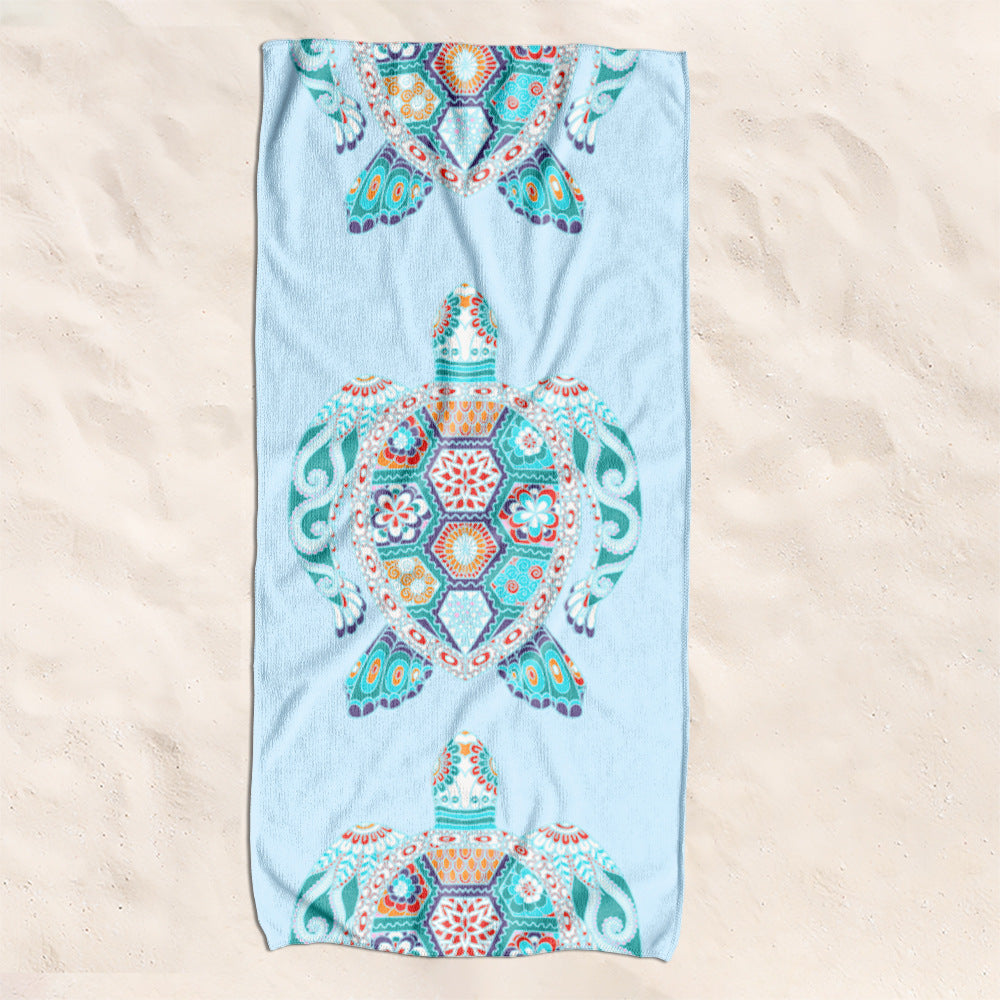 Beach towel with creative turtle pattern Stornfield