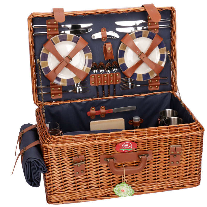 Women's picnic basket with integrated cutlery set and cooling compartment Stornfield