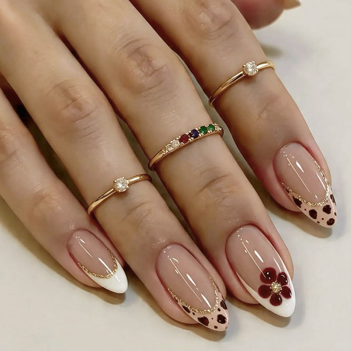 Elegant Floral Rhinestone Ring Set Stornfield