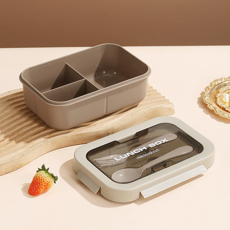 Multi-Layered Insulated Bento Lunch Box with Built-in Utensils