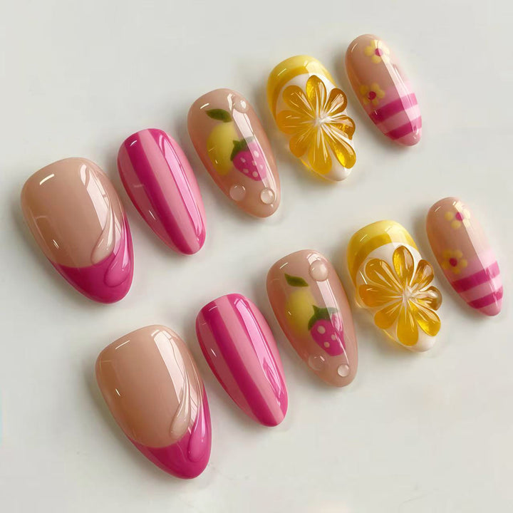 Creative Fruit-Inspired Press-On Nail Art Set