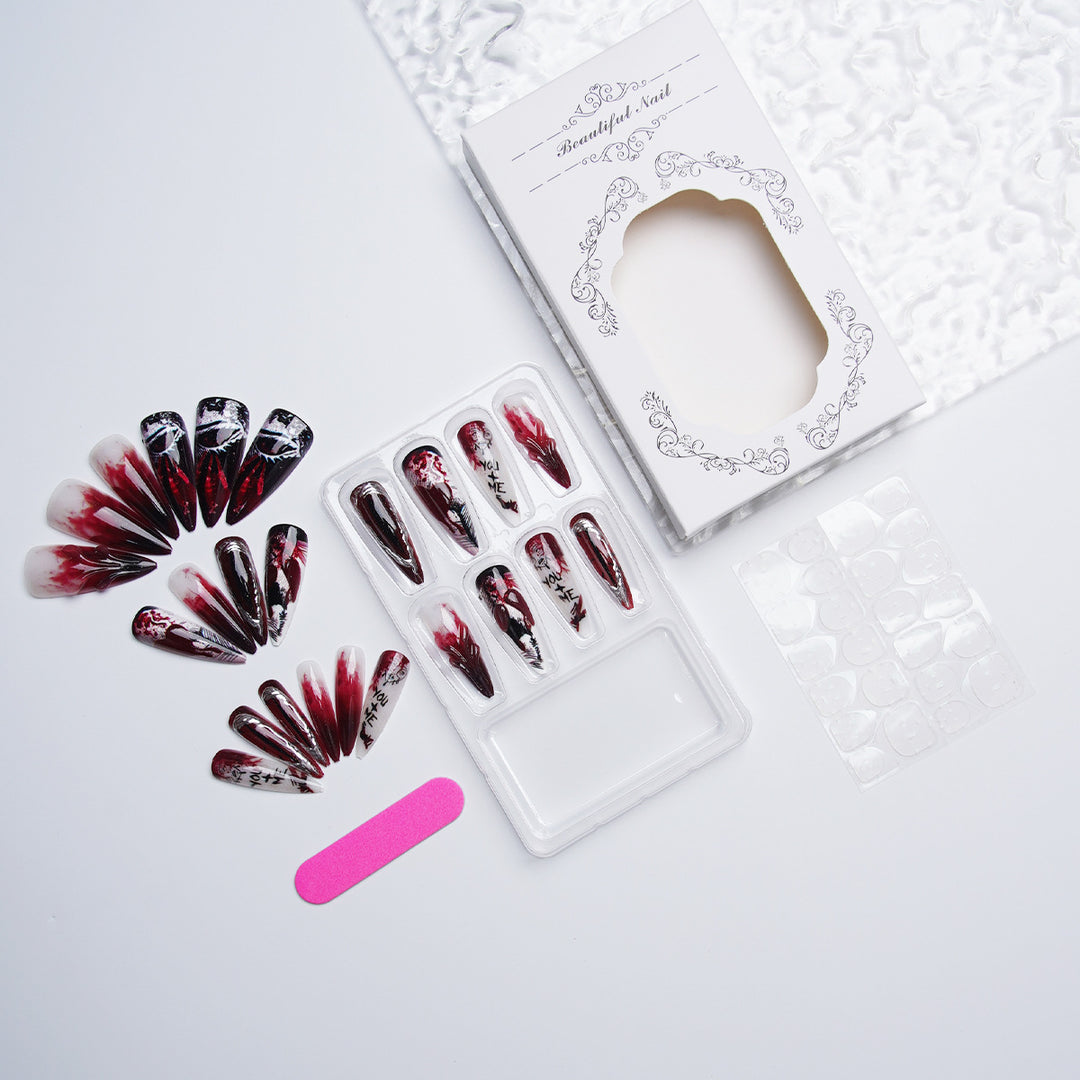 Exclusive artificial nails with floral design Stornfield