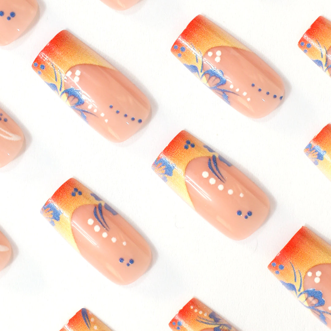 Floral Acrylic Nail Art Extensions Stornfield