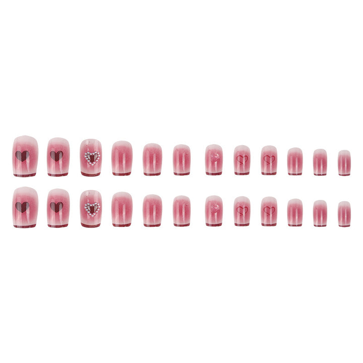 Elegant Heart-Embellished Press-On Nails Stornfield
