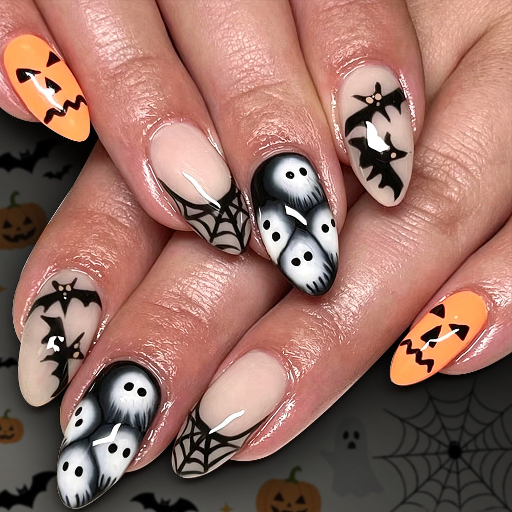 Halloween-Themed Gel Nail Art Stornfield