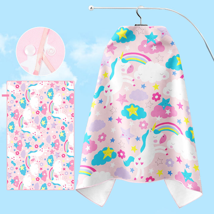 Bathrobe Stornfield with unicorn motif and practical hood