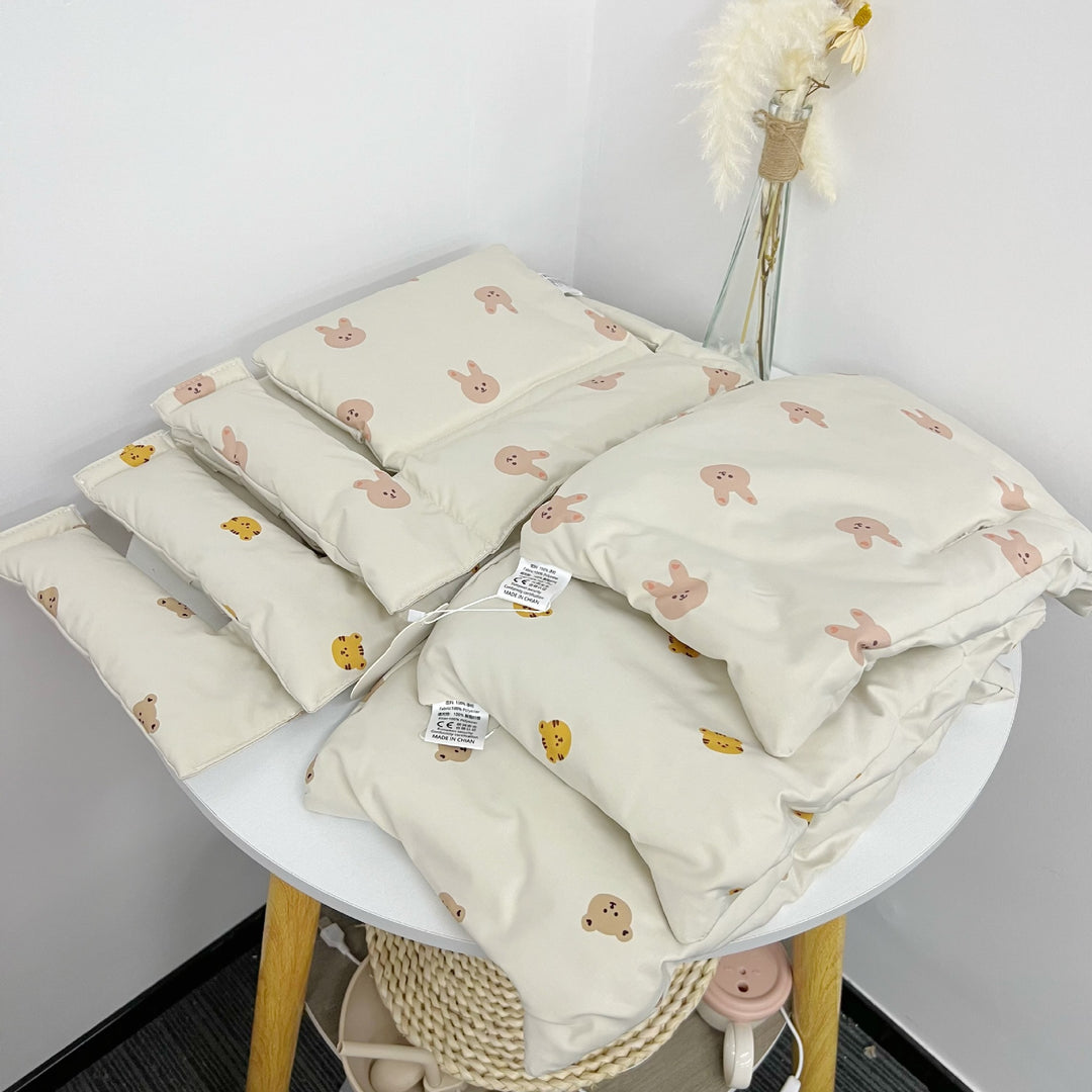 Padded Baby High Chair Cushion Set with Removable Teddy Applique