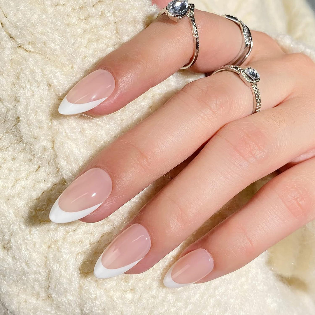 Elegant French Tip Press-On Nails Stornfield