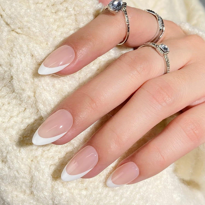 Elegant French Tip Press-On Nails Stornfield