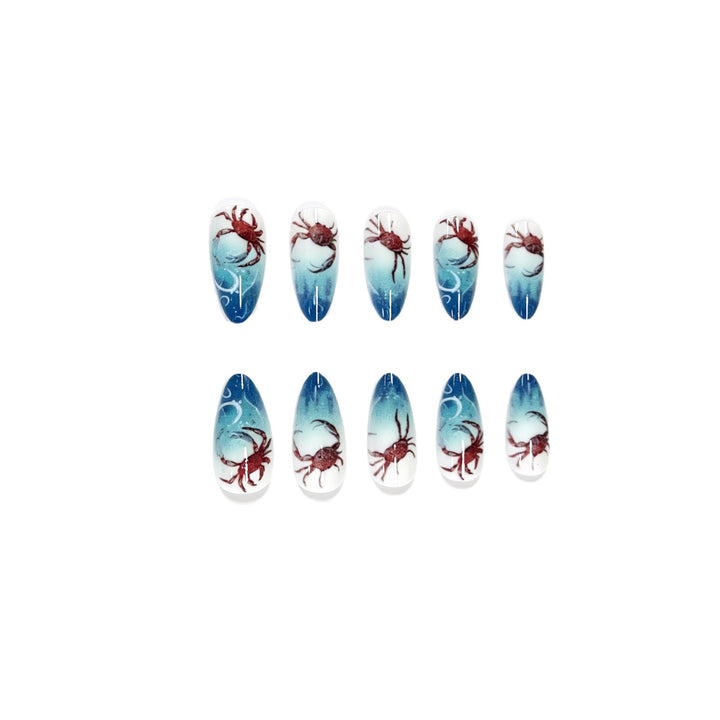 Artistic Crab-Themed Nail Art Enhancements Stornfield