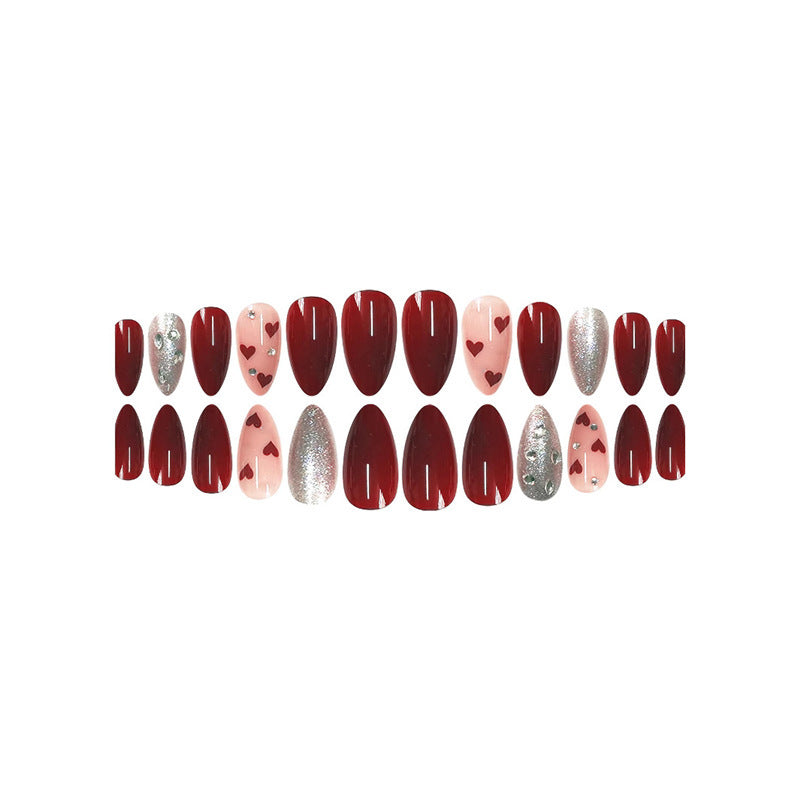 Romantic Heart and Glitter Nail Art Stornfield