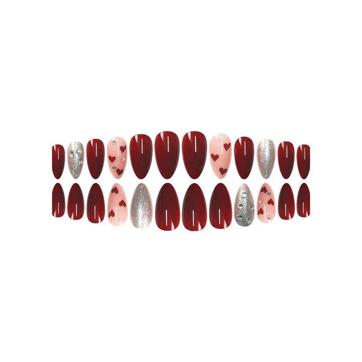 Romantic Heart and Glitter Nail Art Stornfield