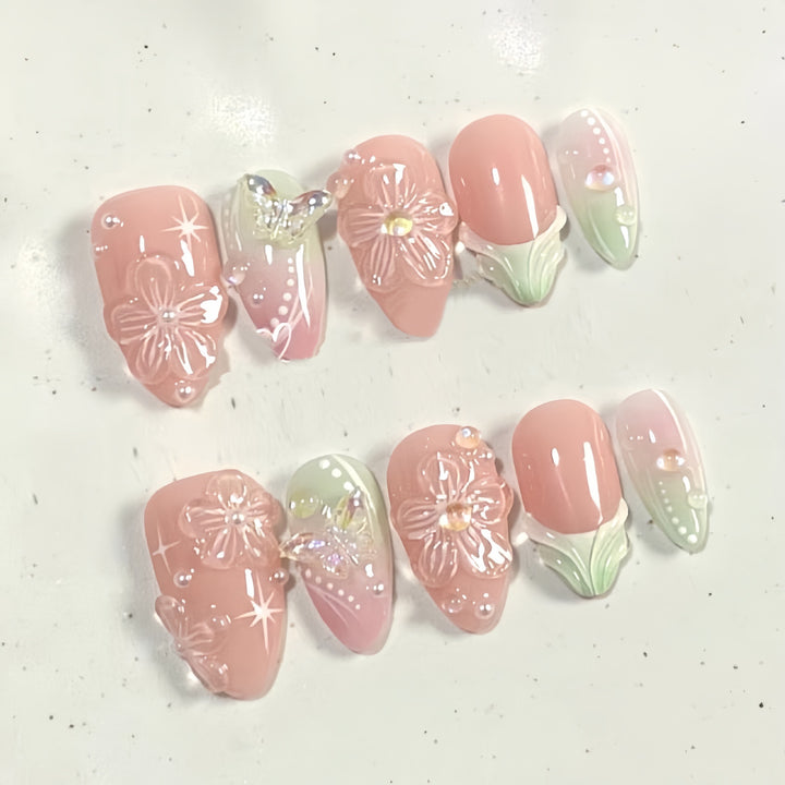 Artistic Press-On Nail Art Set