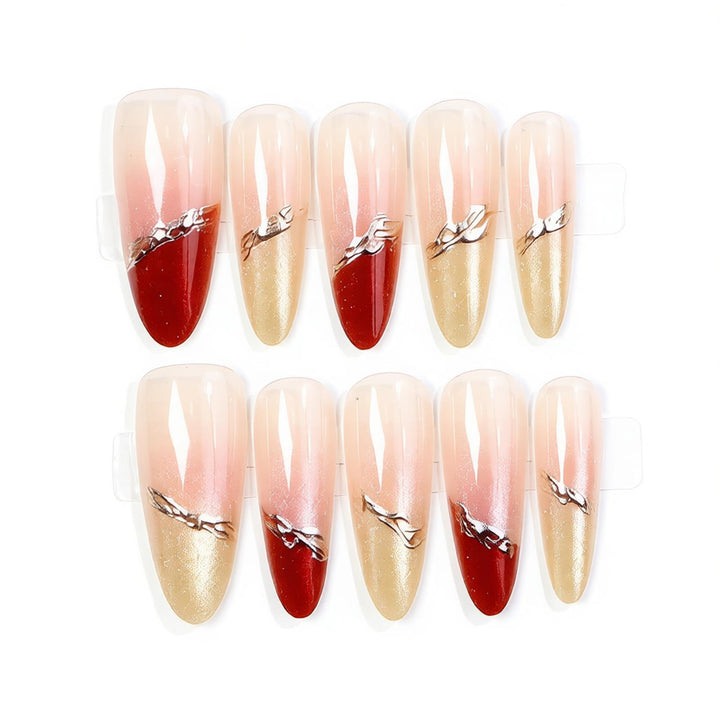 Elegant Stiletto Press-On Nail Set with Shimmering Accents Stornfield
