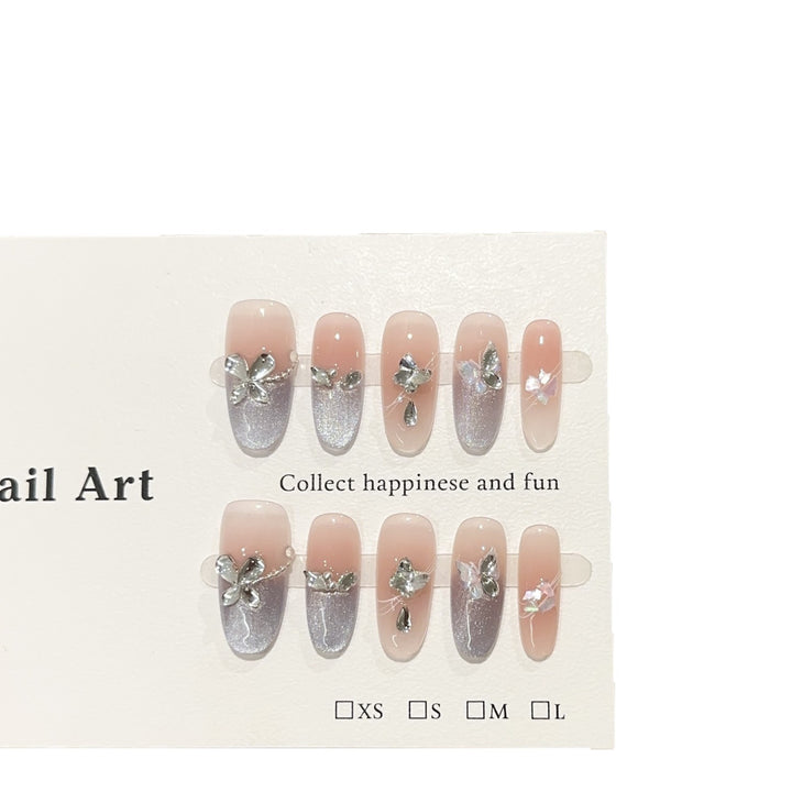 Elegant Floral Press-On Nail Art Set