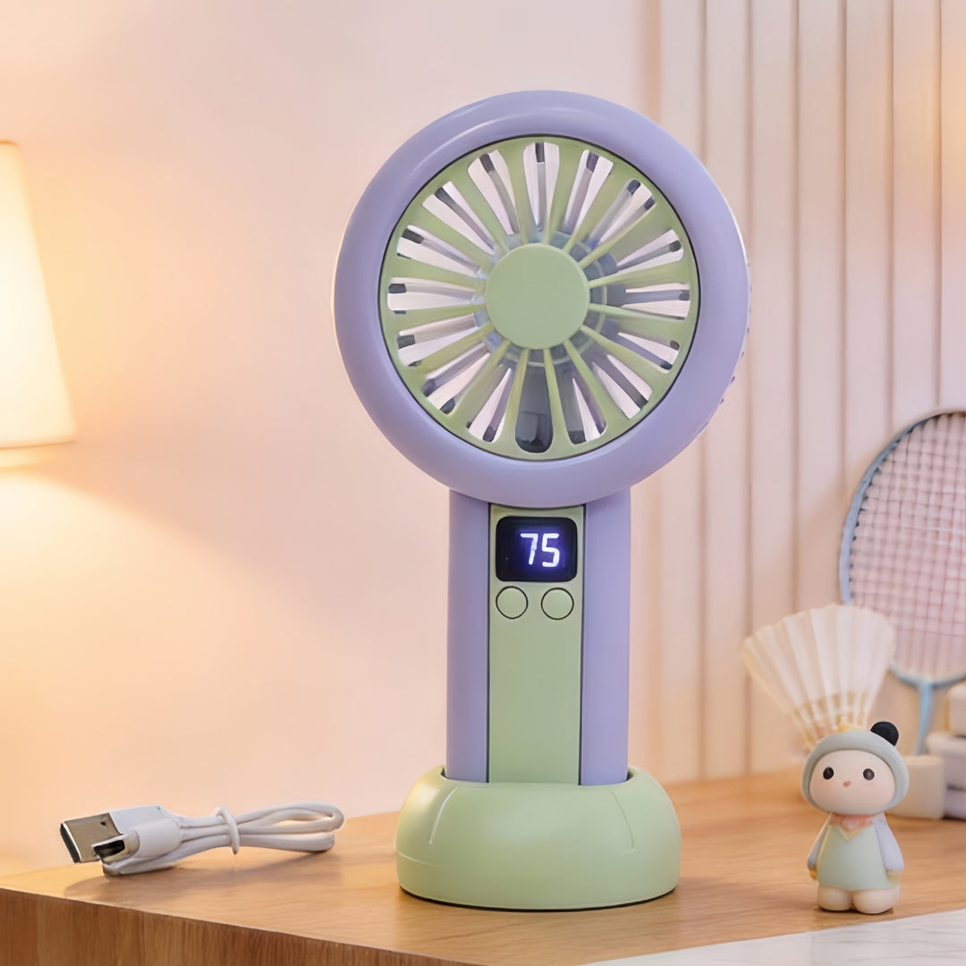 Ladies portable mini fan with LED display Stornfield