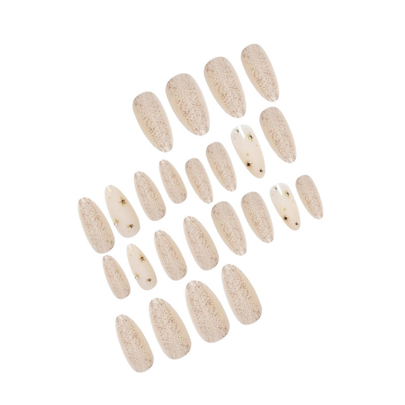 Glittering Star-Embellished Press-On Nail Art Stornfield