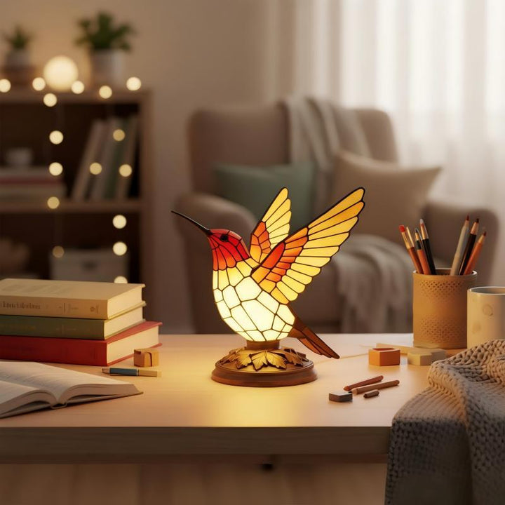 Decorative table lamp in the shape of a hummingbird Stornfield