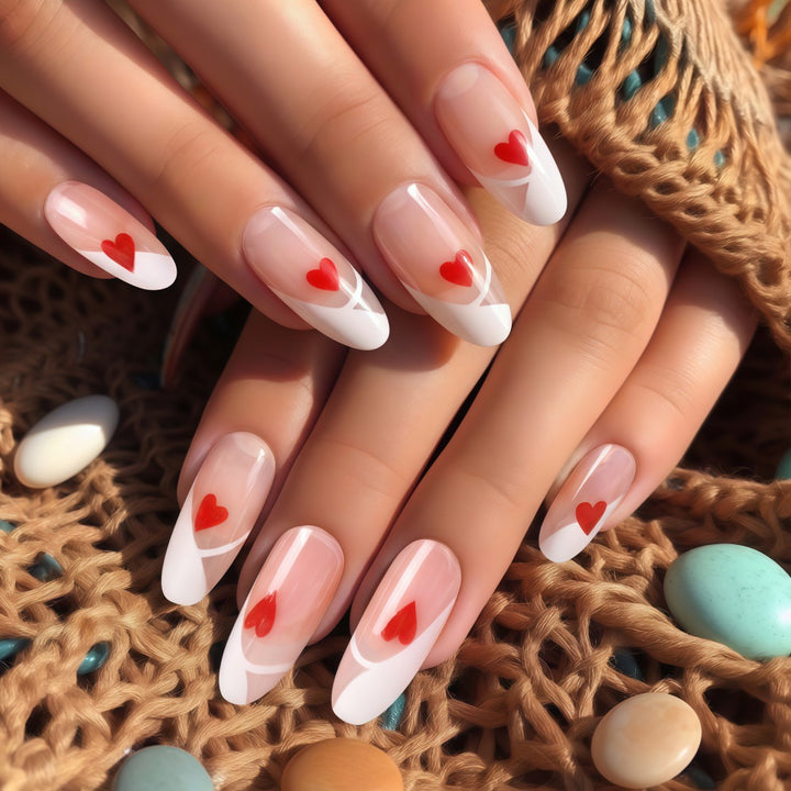 Artificial nails with romantic heart design Stornfield