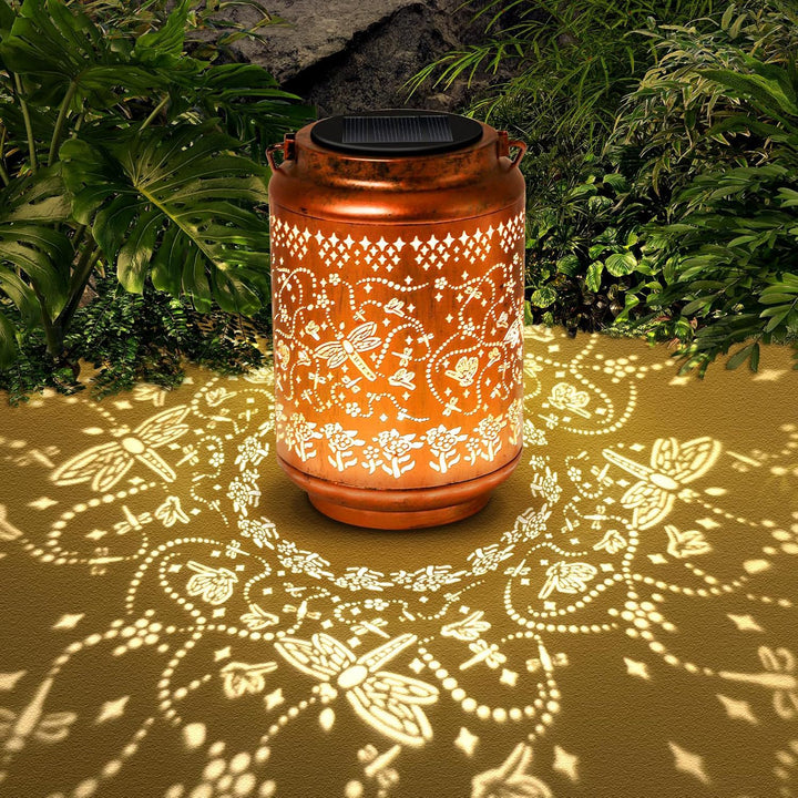 Intricate Metal Shadow Projection Table Lamp With Rechargeable LED Stornfield