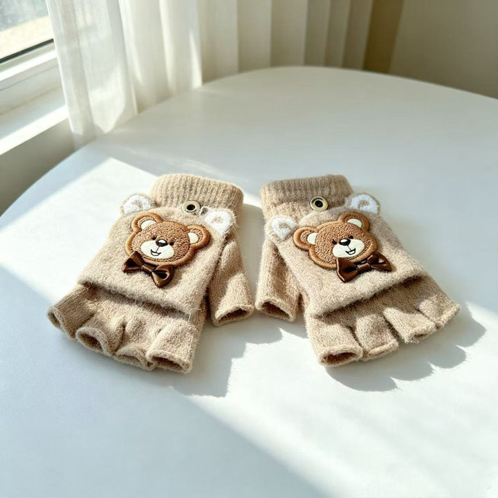 Cute Bear-Themed Fingerless Gloves Stornfield