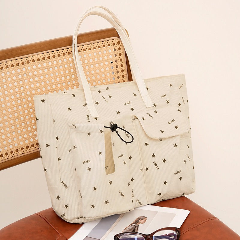 Stylish Star Patterned Cotton Tote Bag Stornfield