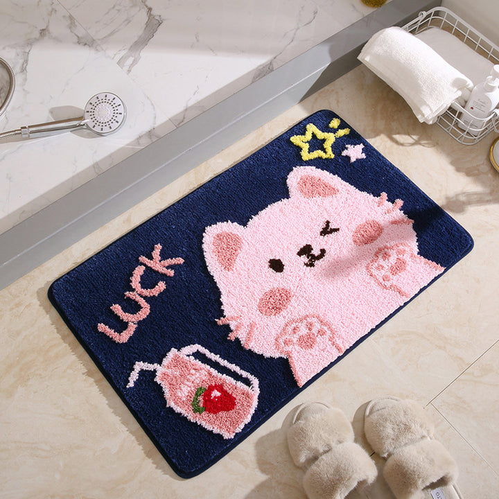 Playful Bunny-Themed Bath Mat